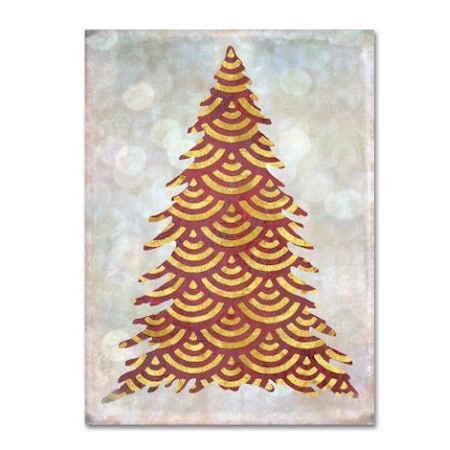 Cora Niele 'Decorated Red And Gold Xmas Tree' Canvas Art,35x47